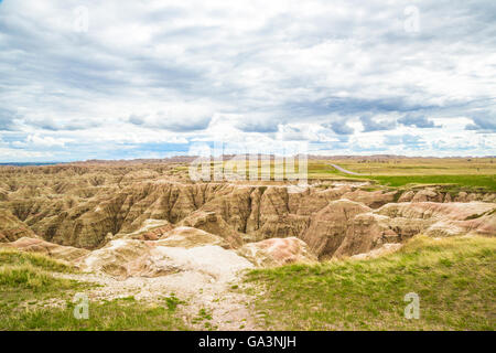 Le paysage dans le Dakota du Sud, Badlands National Park USA Banque D'Images