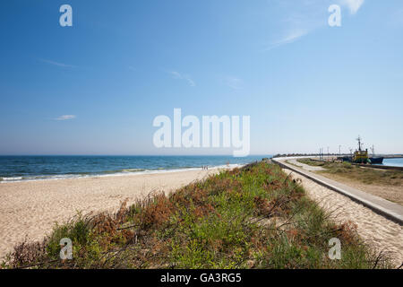 La Pologne, la Poméranie, Wladyslawowo, Cachoubie resort ville, plage de la mer Baltique Banque D'Images