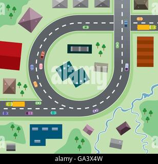 Vector illustration urbaine de voitures sur la route Illustration de Vecteur