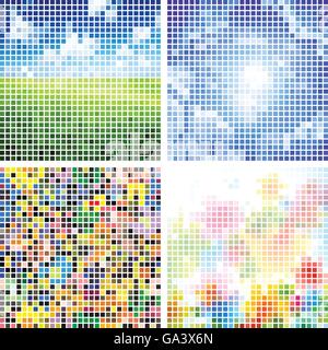 Vector set d'abstract backgrounds carreaux colorés Illustration de Vecteur