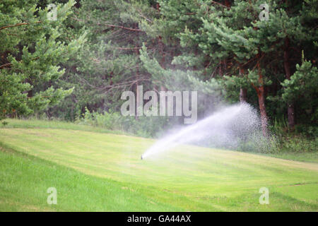 Arrosage automatique arroseurs de golf à close up Banque D'Images