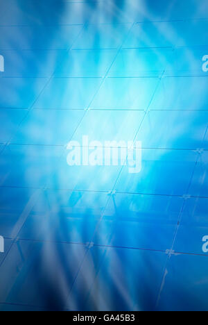 Résumé fond bleu avec des formes et de la grille des feux Banque D'Images