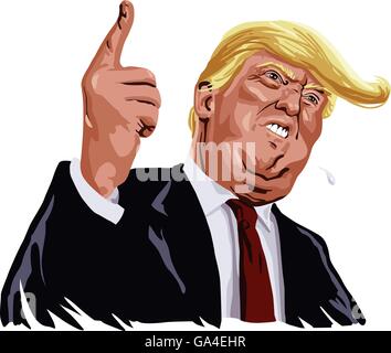 Donald Trump Caricature de crier, vous êtes viré ! Illustration de Vecteur