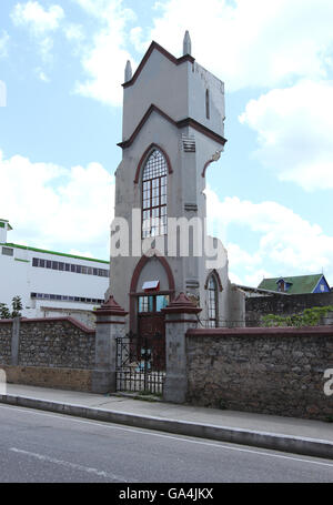 Vestige de l'église de Greyfriars démoli l'Ecosse sur la rue Frederick à Port of Spain, Trinidad. Banque D'Images