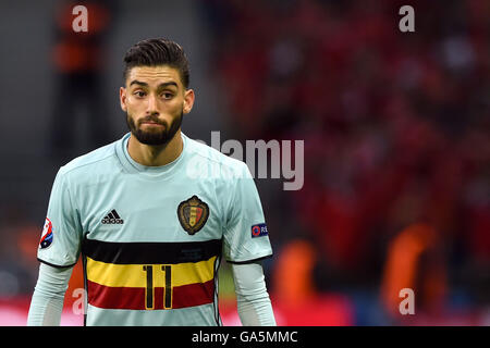 Villeneuve-d'Ascq, Lille, France. 1er juillet 2016. Yannick Ferreira-Carrasco (BEL) Football/soccer : UEFA EURO 2016 Quart de finale entre le Pays de Galles 3-1 Belgique à Stade Pierre-Mauroy à Villeneuve-d'Ascq, Lille, France . © aicfoto/AFLO/Alamy Live News Banque D'Images