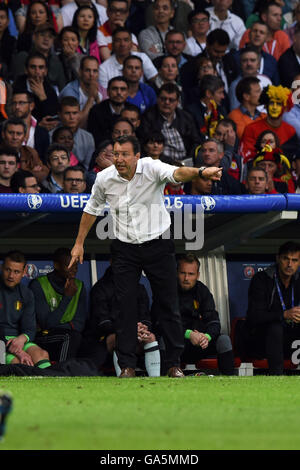 Villeneuve-d'Ascq, Lille, France. 1er juillet 2016. Marc Wilmot (BEL) Football/soccer : UEFA EURO 2016 Quart de finale entre le Pays de Galles 3-1 Belgique à Stade Pierre-Mauroy à Villeneuve-d'Ascq, Lille, France . © aicfoto/AFLO/Alamy Live News Banque D'Images