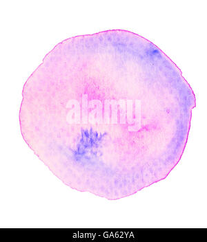 Bleu Violet cercle rond aquarelle isolé sur fond blanc Banque D'Images