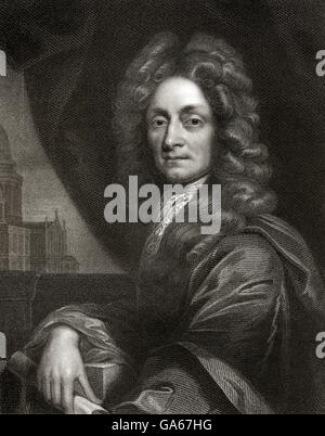 Sir Christopher Wren Michael, 1632 - 1723, un architecte Anglais Banque D'Images