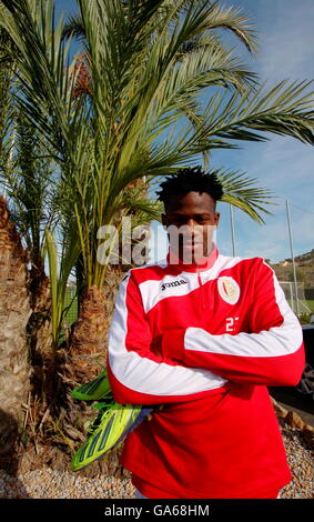 Nouvelle fonctionnalité Batshuayi Michy signature Chelsea photo, la formation dans d'excellentes conditions météorologiques à La Manga Club de Football du Centre à La Manga, Banque D'Images