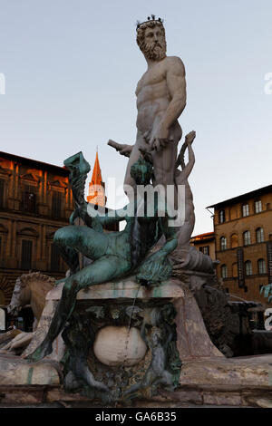 Fontaine de Neptune par Ammanati 1565 Piazza della Signoria, Florence, Italie Banque D'Images