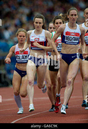 25 juin 2016 à Birmingham, Laura Muir et Laura Weightman au 1500m femmes lors de la troisième journée du Championnat Britannique Birm Banque D'Images