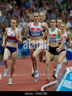 25 juin 2016 à Birmingham, Laura Muir et Laura Weightman concurrence sur le 1500m femmes lors de la troisième journée de la British Championsh Banque D'Images