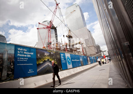 Site de construction du Ground Zero à New York, NY, USA Banque D'Images