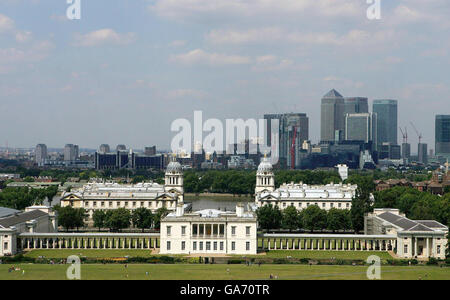 Stock urbain.Vue générale de la ville depuis le sommet de Greenwich Hill, Londres. Banque D'Images