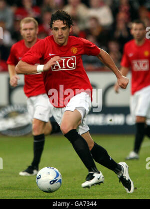 Owen Hargreaves de Mancherster United en action pendant le match amical à East End Park, Dunfermline, Fife. Banque D'Images