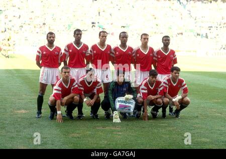 Football - coupe du monde Italia 90 - Groupe F - Irlande / Egypte. Groupe de l'équipe d'Égypte Banque D'Images