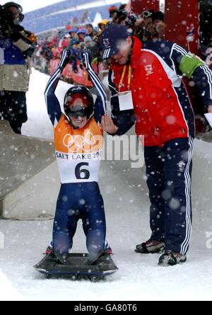 - Jeux Olympiques d'hiver de Salt Lake City 2002 - Squelette - Les Femmes Banque D'Images