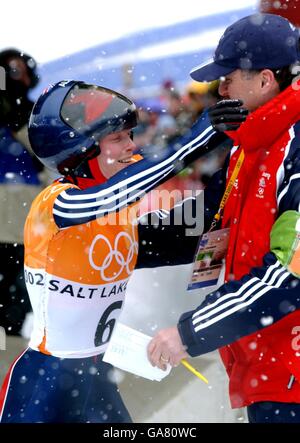 - Jeux Olympiques d'hiver de Salt Lake City 2002 - Squelette - Les Femmes Banque D'Images