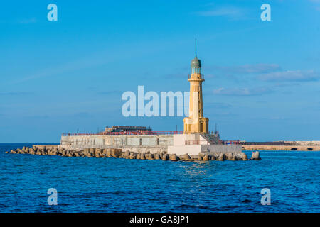 Ancien phare dans la région de Alexandria, Alexandria, Egypte Banque D'Images
