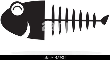 icône de poisson osseux Illustration de Vecteur
