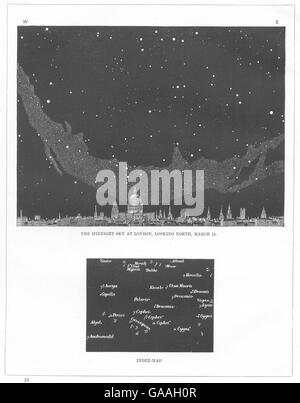 Le ciel obscur à Londres : regardant vers le nord, le 15 mars. St Paul's, old print 1869 Banque D'Images