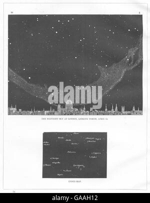 Le ciel obscur à Londres : regardant vers le nord, le 15 avril. St Paul's, old print 1869 Banque D'Images