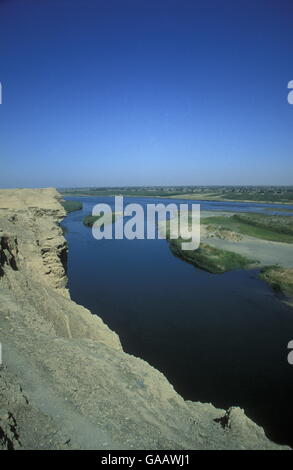 L'euphrate, près de la ville de Deir Ez zur à l'est de la Syrie au Moyen-Orient Banque D'Images