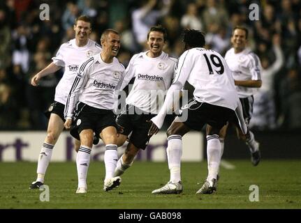 Football - Barclays Premier League - Derby County / Newcastle United - Pride Park. Kenny Miller, du comté de Derby, célèbre son objectif Banque D'Images