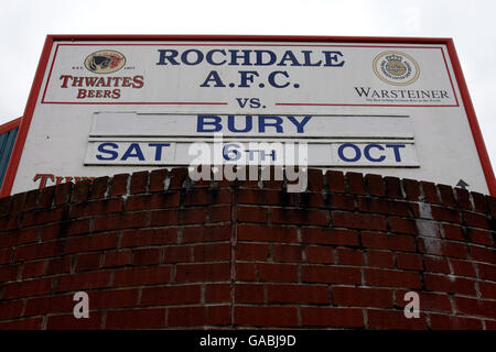 Soccer - Coca-Cola Football League deux - Rochdale Spotland v Bury - Stadium Banque D'Images