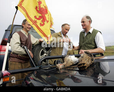 Une partie de tir prend une pause de tir Snipe dans la région de Milton de l'île de Tiree, la plus à l'ouest des Hébrides intérieures, en Écosse. Banque D'Images