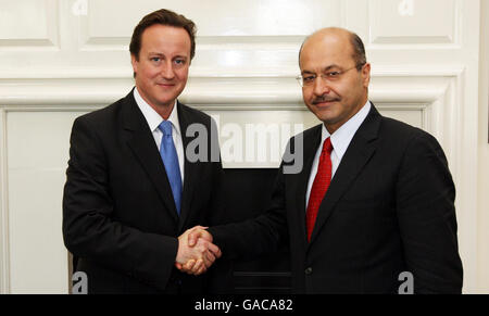 Le chef conservateur David Cameron rencontre aujourd'hui le vice-premier ministre irakien, Barham Salih, dans le centre de Londres. Banque D'Images