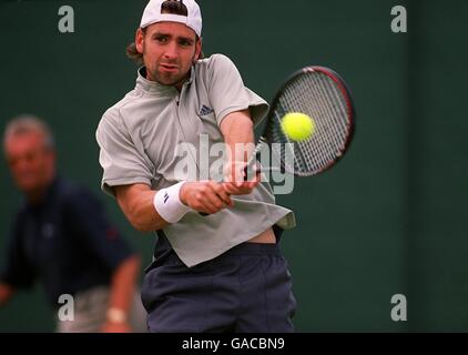 Nicolas Kiefer, Allemagne, sur le chemin de la défaite de Mike Bryan Banque D'Images