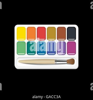 Les peintures à l'aquarelle avec pinceau. Vector illustration. Illustration de Vecteur