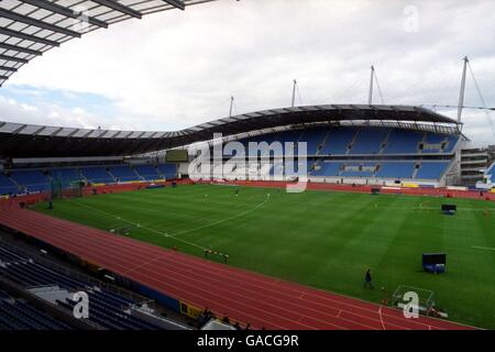 Athlétisme - épreuves du Commonwealth Aqua-Pura. Vue générale sur le stade de la ville de Manchester Banque D'Images