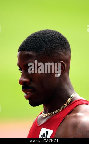 Athlétisme - épreuves du Commonwealth Aqua-Pura. Dwain Chambers après sa chaleur de 100m Banque D'Images