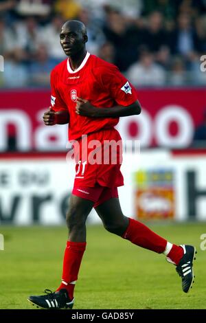 Football - amical - le Havre / Liverpool. Alou Diarra de Liverpool en action contre le Havre Banque D'Images