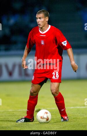 La nouvelle signature de Liverpool Bruno Cheyrou en action contre le Havre Banque D'Images