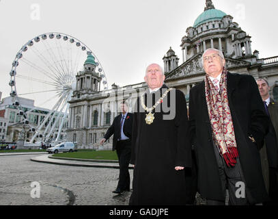 Le président de la République tchèque visites Belfast Banque D'Images