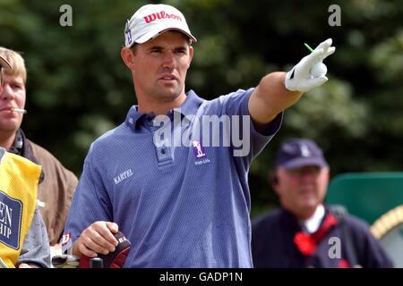 Golf - le 131e Open Golf Championship - Muirfield - pratique.Padraig Harrington part du neuvième tour Banque D'Images