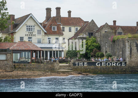 L'Angleterre, dans le Hampshire, à l'île de Wight, Yarmouth, Le George Inn Banque D'Images