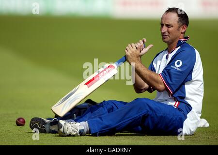 Cricket - Angleterre / Inde - deuxième test npower - filets. Le capitaine Nasser Hussain se prépare pour les filets Banque D'Images