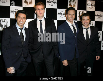 Teatro arrive pour la soirée de lancement de la Global Angels Foundation au Hard Rock Cafe de Londres. Banque D'Images