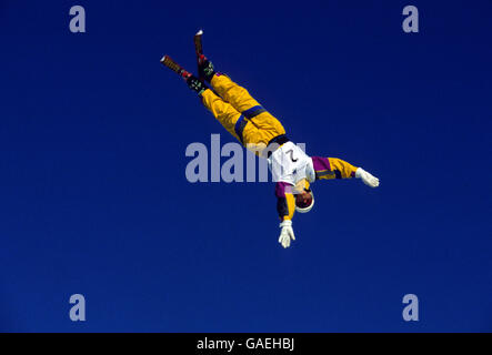 Jeux olympiques d'hiver 1994 - Lillehammer. Action des antennes Freestyle Banque D'Images