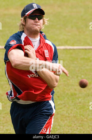 Cricket - session Angleterre nets - Stade R.Premadasa.Matthew Hoggard, en Angleterre, lors d'une séance de pratique de filets au stade R.Premadasa, Colombo, Sri Lanka. Banque D'Images