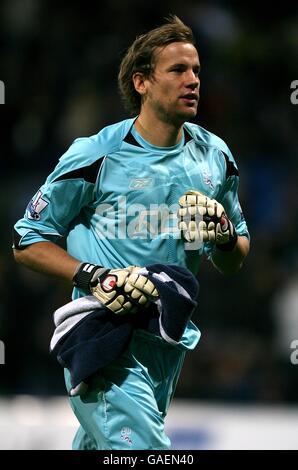 Football - Barclays Premier League - Bolton Wanderers / Manchester United - Reebok Stadium.Jussi Jaaskelainen, gardien de but de Bolton Wanderers Banque D'Images