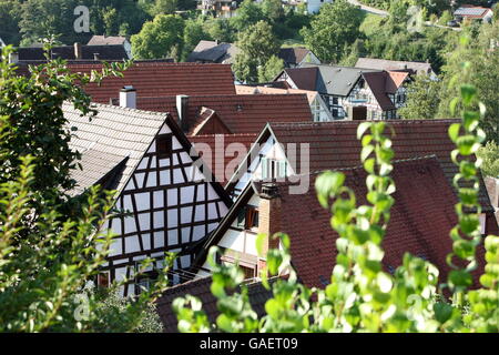 La vieille ville de la Forêt-Noire dans la Schiltach villige dans le sud de l'Allemagne en Europe. Banque D'Images