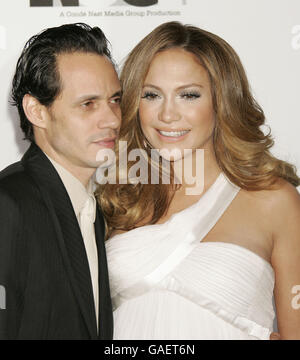 Films Rock - Los Angeles.Jennifer Lopez et son mari, Marc Anthony, arrivent à Movies Rock au Kodak Theatre de Los Angeles. Banque D'Images