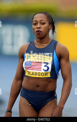 Athlétisme - Norwich Union Challenge - Grande-Bretagne / Russie / Etats-Unis - les 100 mètres haies pour femmes.Gail Devers, États-Unis Banque D'Images