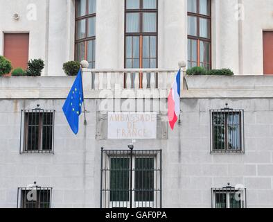 BELGRADE, SERBIE - AVRIL 30 : Vue de l'Ambassade de France dans le centre de Belgrade le 30 avril 2016. Utilisez uniquement des Editurial Banque D'Images