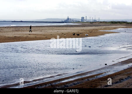 La plage de Seaton Carew où John Darwin a disparu il y a 5 ans. Banque D'Images